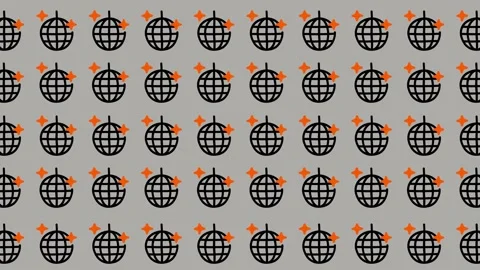 Seamless animated globe icon pattern looping background. Video stock 325389652