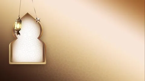A seamless animated loop background featuring a golden mosque arch design 動画素材 298896576