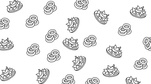 Seamless Animated Loop of Fast Food Pattern with Burger Pizza Fries and Soda Stock Footage 346186100