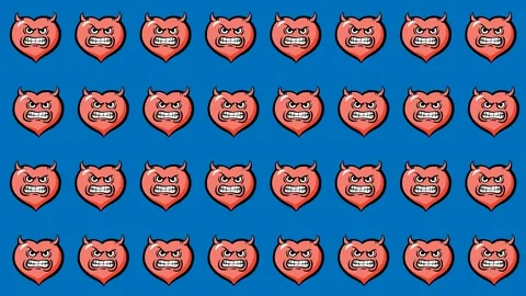 Seamless animated pattern 2D motion graphic background with cartoon emotico.. Video stock 226412369
