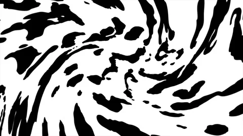Seamless Animated Rotating Black and White Liquid Swirl Loop Stock Footage 344431883