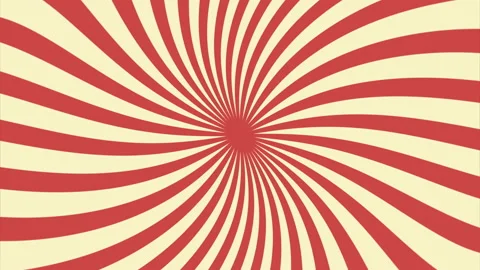 Seamless Animated Rotating Red and Off-White Swirling Sunbeam Rays Loop Stock Footage 204743327
