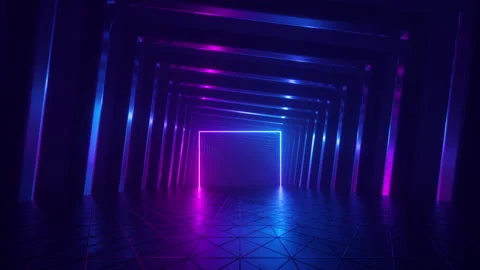 Seamless animation of 3d abstract background with rotating corridor room wall Stock Footage 143914071