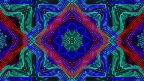 Seamless animation of abstract color changing geometric line mandala background Stock Footage 76974860