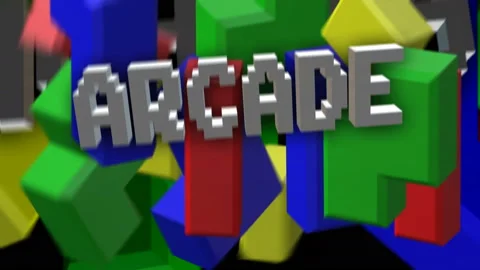 Seamless animation with arcade videogame elements. Stock Footage 98945755