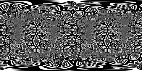 Seamless animation of black and white kaleidoscope square and circles. Spherical Stock-Footage 239003403
