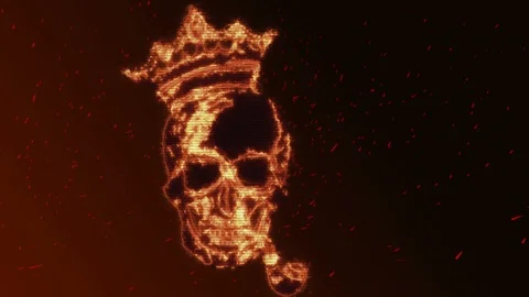 Seamless animation with burning skull. Stock Footage 116881129