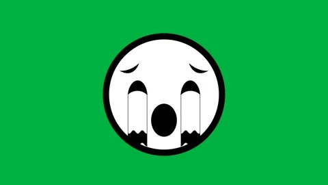 Seamless animation of crying face on green screen with seamless pattern Stock Footage 270451074