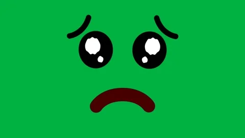 Seamless animation of crying face on green background Stock Footage 270451113