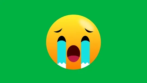 Seamless animation of crying face on green screen Stock Footage 270451114