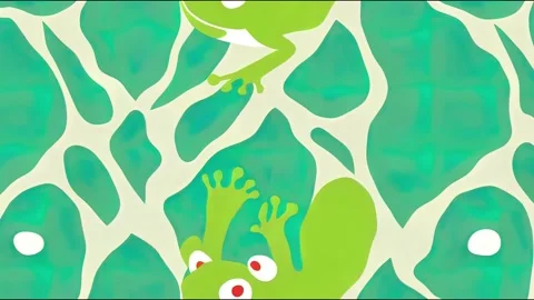 Seamless animation of cute frog in sitting pose background.Animal Stock Footage 220117743