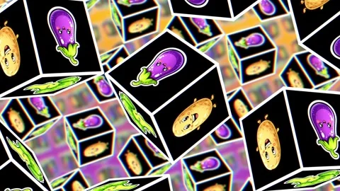 Seamless animation of cute kawaii vegetable characters Stock-Footage 337323013