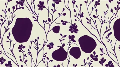 Seamless animation with cute, white rabbits on floral Stock Footage 220120310