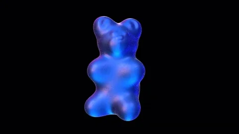 Seamless animation of a dancing blue gummy bear isolated with alpha channel. Видео 84816732
