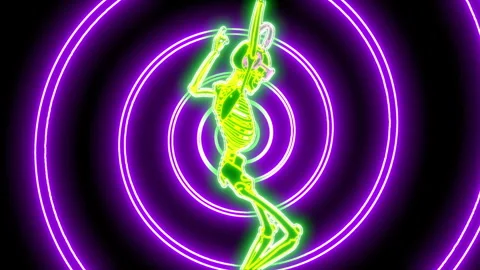 Seamless animation of a dancing skeleton isolated with alpha channel. Funny Stock Footage 270092677