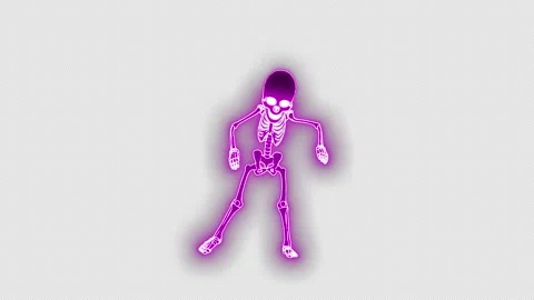 Seamless animation of a dancing skeleton isolated with alpha channel. Funny Video stock 279325577