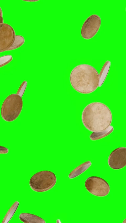 Seamless animation of empty gold coins falling. 스톡 동영상 333120844