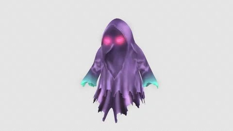 Seamless animation of a floating glowing ghost isolated with alpha channel. Vidéo 254055726
