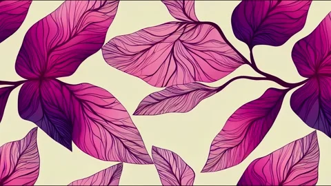 Seamless animation of flowers, branches and leaves Stock Footage 220147618