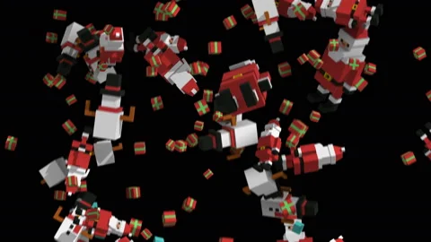 Seamless animation of geometric Christmas elements falling. Christmas funny 스톡 동영상 99548810