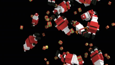 Seamless animation of geometric Christmas elements falling. Christmas funny Stock Footage 99548857