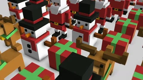 Seamless animation of geometric Christmas elements . Christmas funny background. 스톡 동영상 99552729