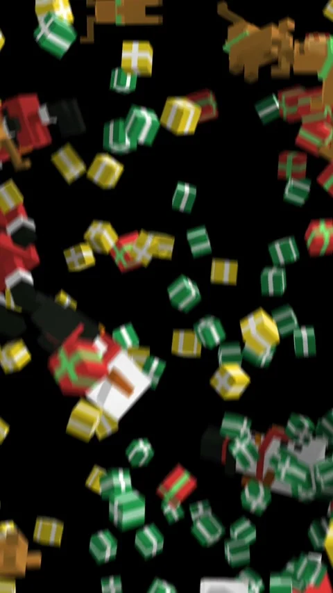 Seamless animation of geometric Christmas elements falling. Christmas funny Stock Footage 320604033