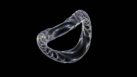 Seamless Animation Of Glowing Shape Floating Against Black Background Stock Footage 297749489