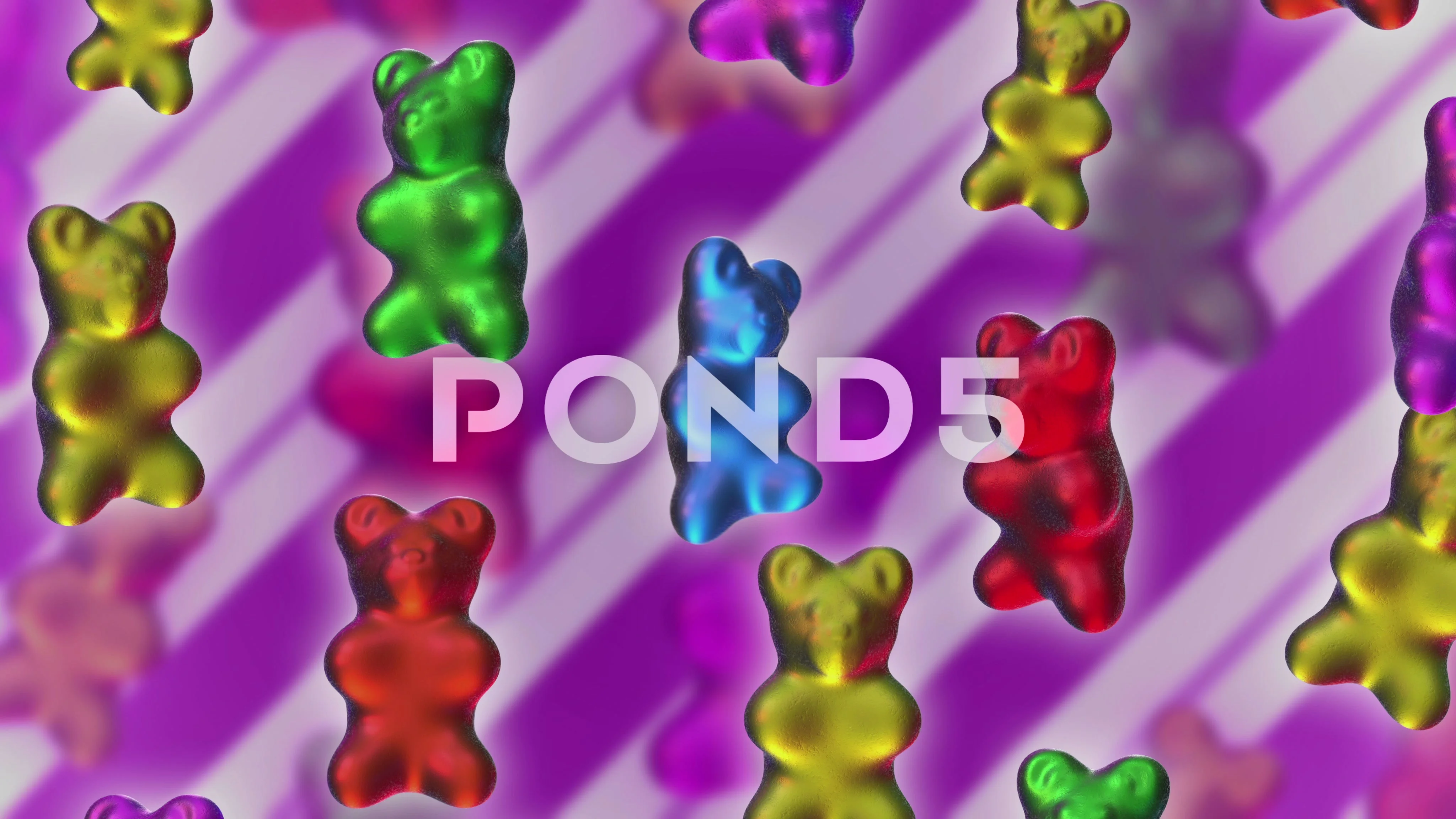 Seamless animation gummy bears dancing.