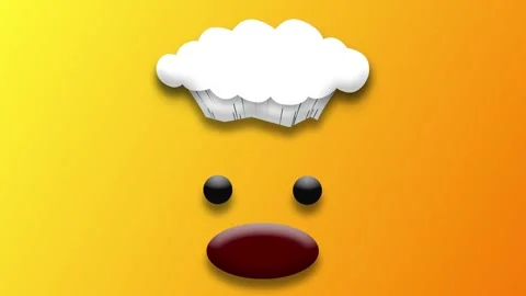 Seamless animation of head blast expression on gradient colour background. Stock Footage 270451175