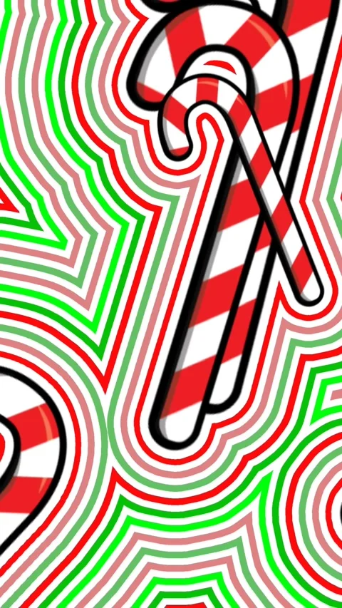 Seamless animation of illustration of  Christmas candy canes falling with lines Stock-Footage 320802477