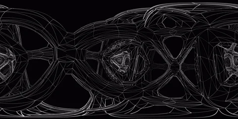 Seamless animation of lowpoly wireframe structure. Metaverse concept. Spherical 스톡 동영상 186095345