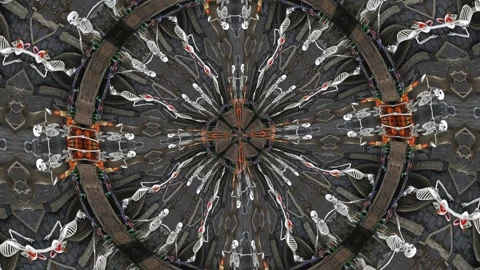 Seamless animation of mandala of a skeleton dancing. Psychedelic trippy Vidéo 337943433