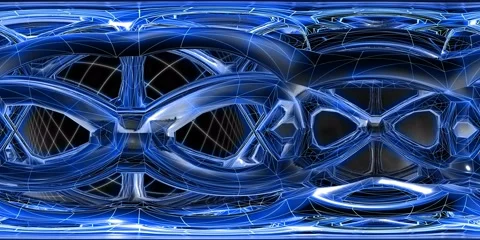 Seamless animation of metal blue structure. Metaverse concept. Spherical Stock Footage 185365465