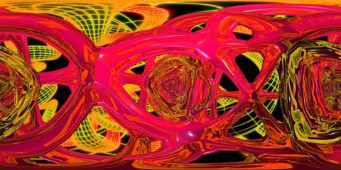 Seamless animation of metal pink structure. Metaverse concept. Spherical Vidéo 185648038
