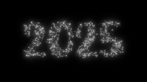 Seamless animation of particles in the number 2025. Stock Footage 285312589