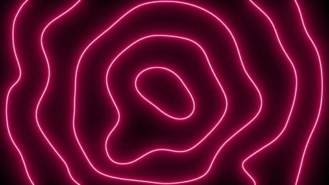 Seamless animation psychedelic red neon waves. Hypnotic glowing background with 動画素材 283717248