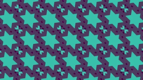 Seamless animation with a repeating pattern of stars in a grid. 3d rendering Stock Footage 311572609