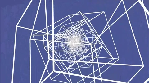 Seamless animation of smooth lines on a blue background, motion design, Stock Footage 246822488