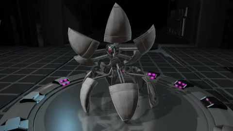 Seamless animation of a sphere robot moving in a spaceship interior. Funny 스톡 동영상 108026149