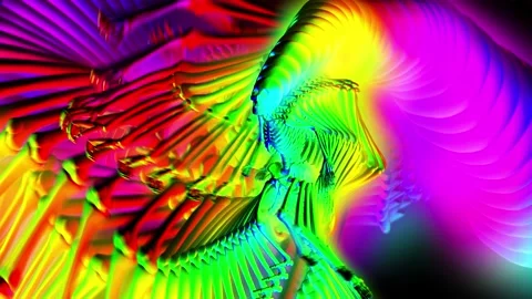 Seamless animation thriller dancing skeleton rainbow feedback style cartoon. Stock Footage 141980054