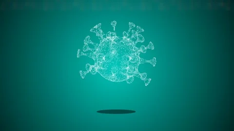 Seamless animation of virus attacking your computer floating over green Stock Footage 124786803