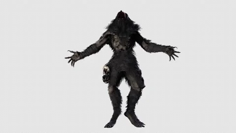 Seamless animation of a wendigo,a rageous monster zombie isolated with alpha Stock Footage