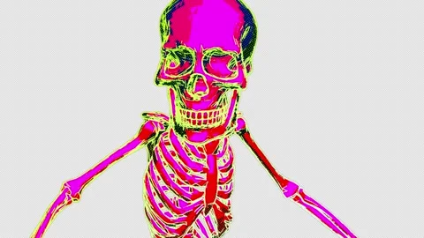 Seamless animation of a zombie walking skeleton isolated with alpha channel. Video stock 285145998