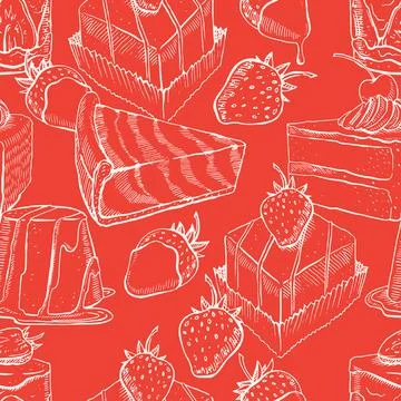 Seamless appetizing desserts - 2 Illustrazione stock