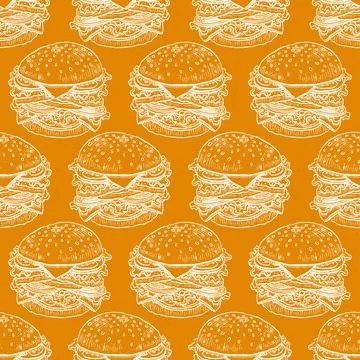 Seamless appetizing hamburgers Stock-Illustration