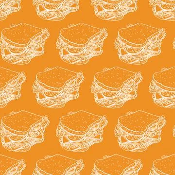 Seamless appetizing sandwiches Ilustración de archivo