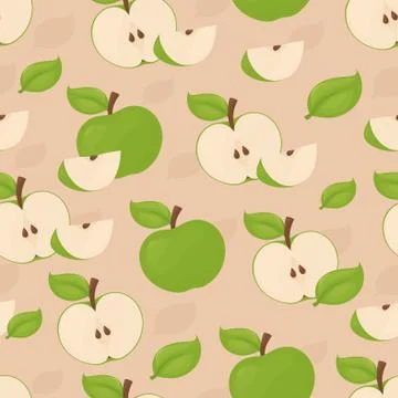 Seamless apple background. Stock Illustration