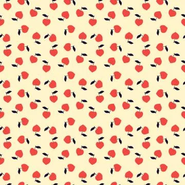 Seamless apple hearts Stock Illustration