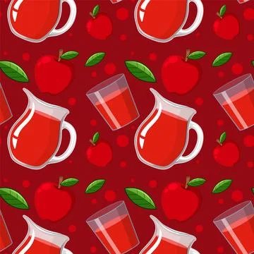 Seamless Apple Juice Pattern Stock Illustration